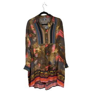 Conditions Apply Boho Marble Lace Embroidered Flowy Tunic Blouse Size Medium